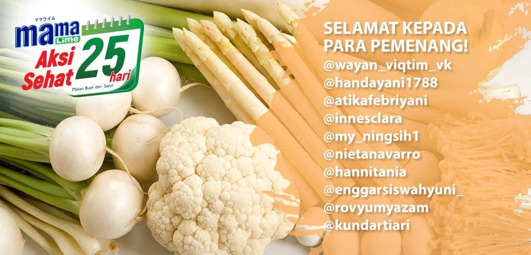 DAFTAR PEMENANG AKSI SEHAT 25 HARI TEMA WHITE GOODNESS