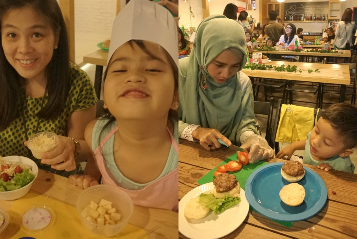 Keseruan Acara “Cooking Time With Mama and Kids. Make Your Own Healthy Food”